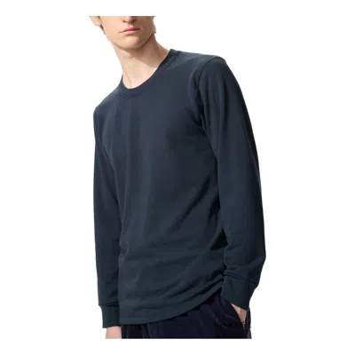 Uniqlo Heattech Ultra-warm Crew Neck T-shirt 'navy' In Blue