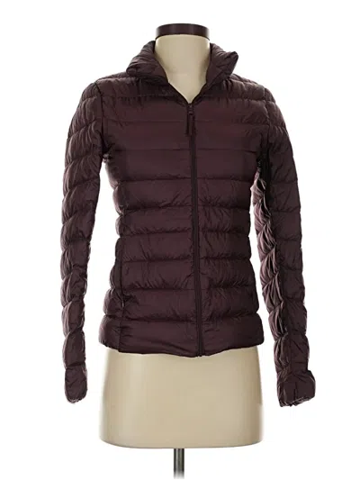 Pre-owned Uniqlo Jacket In Burgundy