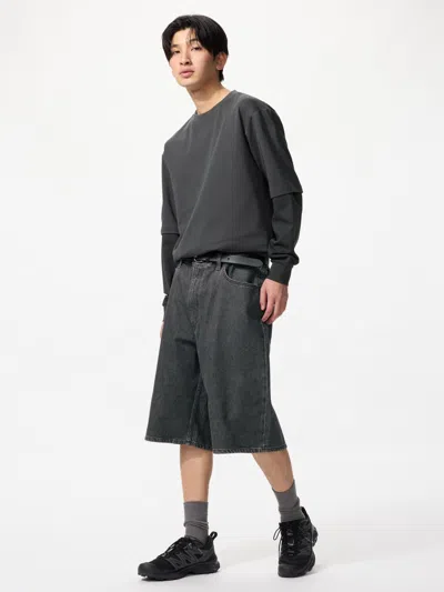 Uniqlo Jorts 13" Dark Gray 3xl Denim  Us In Green