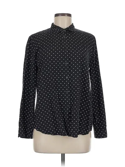 Pre-owned Uniqlo Long Sleeve Blouse In Black