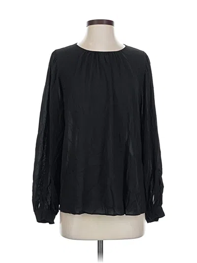 Pre-owned Uniqlo Long Sleeve Blouse In Black