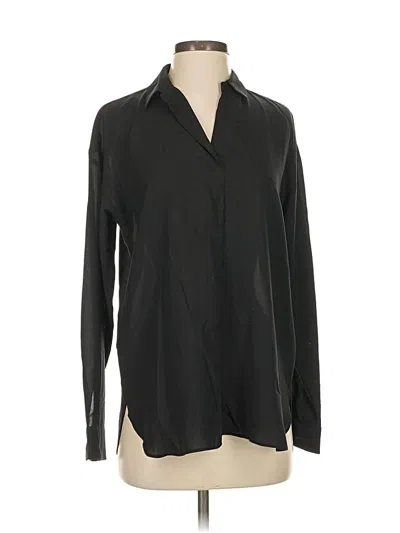 Pre-owned Uniqlo Long Sleeve Blouse In Black