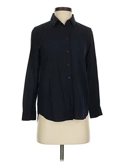 Pre-owned Uniqlo Long Sleeve Blouse In Black