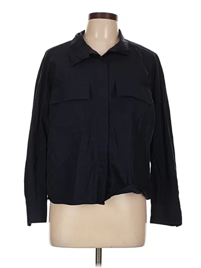 Pre-owned Uniqlo Long Sleeve Blouse In Black