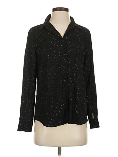 Pre-owned Uniqlo Long Sleeve Blouse In Black
