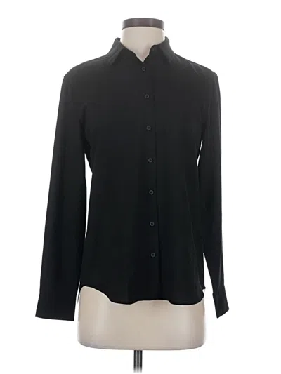 Pre-owned Uniqlo Long Sleeve Blouse In Black