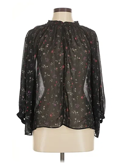 Pre-owned Uniqlo Long Sleeve Blouse In Black