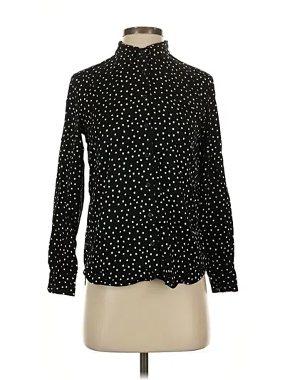 Pre-owned Uniqlo Long Sleeve Blouse In Black