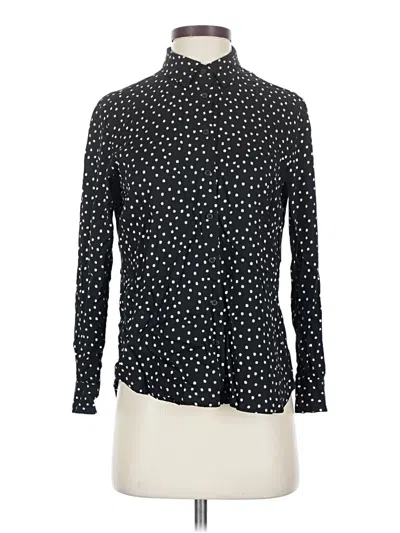 Pre-owned Uniqlo Long Sleeve Blouse In Black