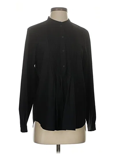 Pre-owned Uniqlo Long Sleeve Blouse In Black