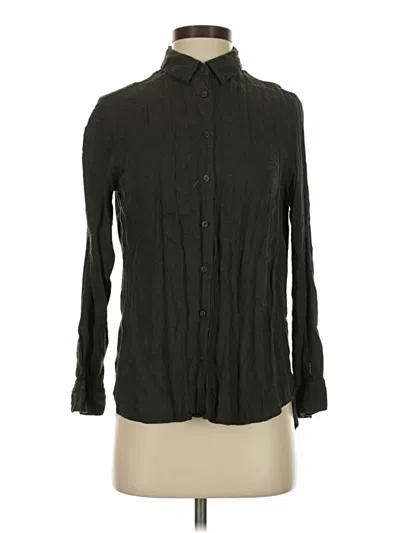 Pre-owned Uniqlo Long Sleeve Blouse In Black