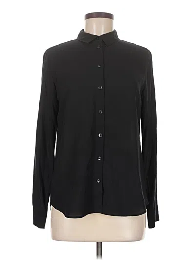 Pre-owned Uniqlo Long Sleeve Blouse In Black