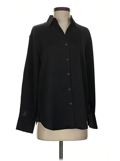 Pre-owned Uniqlo Long Sleeve Blouse In Black