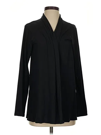 Pre-owned Uniqlo Long Sleeve Blouse In Black