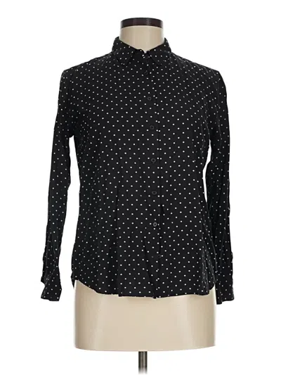 Pre-owned Uniqlo Long Sleeve Blouse In Black
