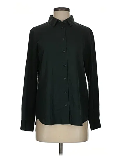 Pre-owned Uniqlo Long Sleeve Blouse In Black