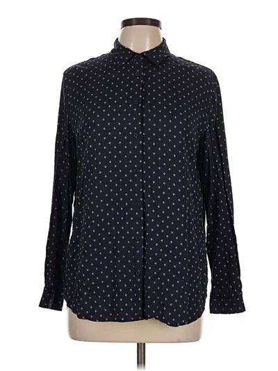 Pre-owned Uniqlo Long Sleeve Blouse In Black