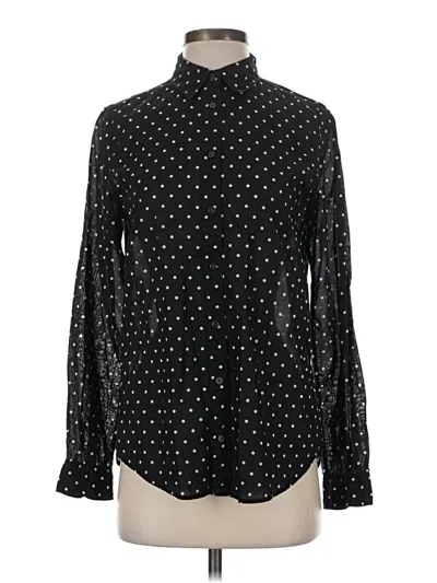 Pre-owned Uniqlo Long Sleeve Blouse In Black