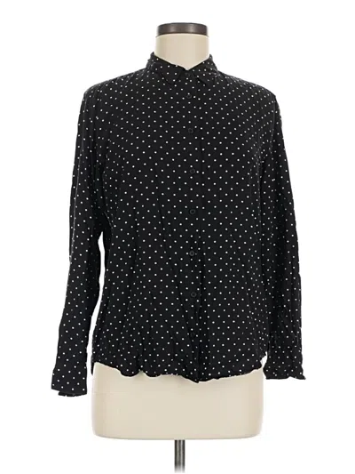 Pre-owned Uniqlo Long Sleeve Blouse In Black