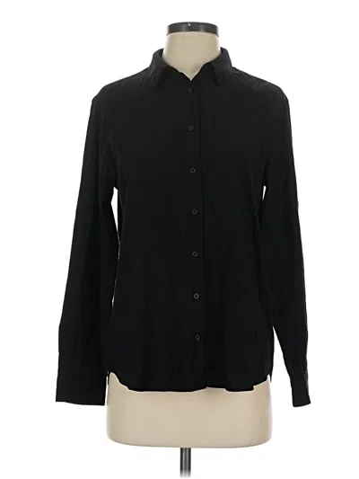 Pre-owned Uniqlo Long Sleeve Blouse In Black