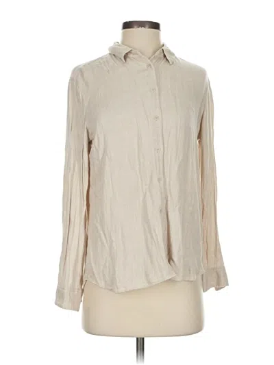Pre-owned Uniqlo Long Sleeve Blouse In Brown