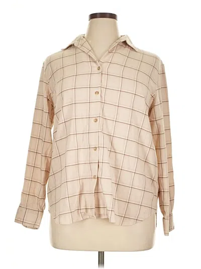 Pre-owned Uniqlo Long Sleeve Blouse In Brown