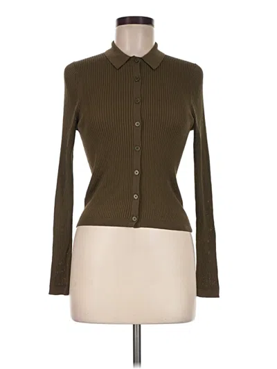 Pre-owned Uniqlo Long Sleeve Blouse In Brown