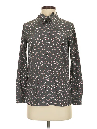 Pre-owned Uniqlo Long Sleeve Blouse In Gray