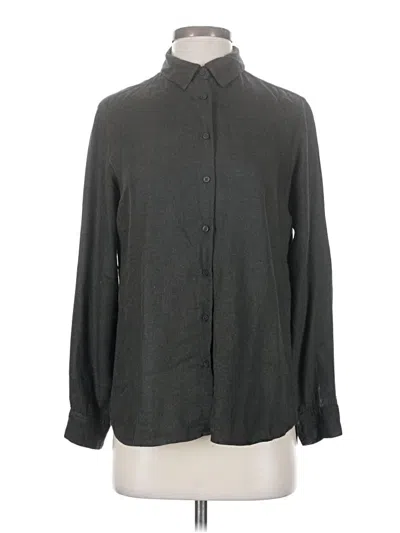 Pre-owned Uniqlo Long Sleeve Blouse In Gray