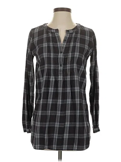 Pre-owned Uniqlo Long Sleeve Blouse In Gray