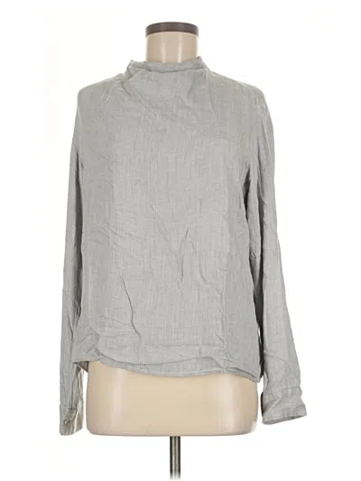 Pre-owned Uniqlo Long Sleeve Blouse In Gray