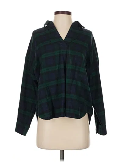 Pre-owned Uniqlo Long Sleeve Blouse In Green