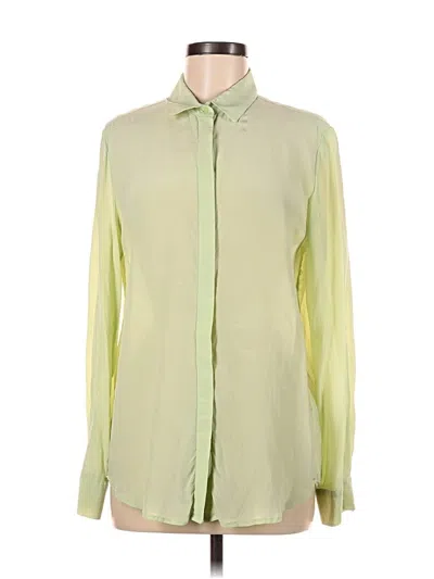Pre-owned Uniqlo Long Sleeve Blouse In Green