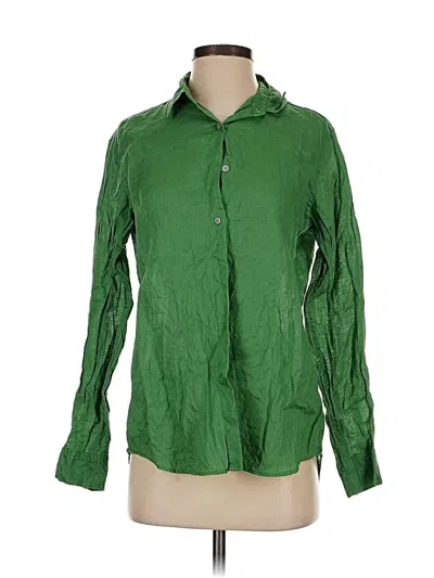 Pre-owned Uniqlo Long Sleeve Blouse In Green