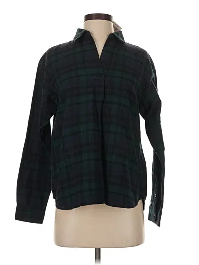 Pre-owned Uniqlo Long Sleeve Blouse In Green