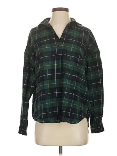 Pre-owned Uniqlo Long Sleeve Blouse In Green