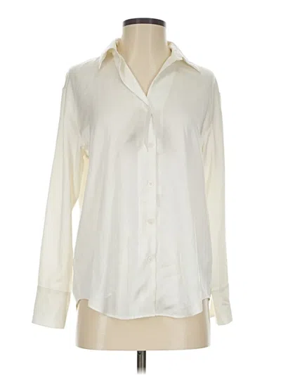 Pre-owned Uniqlo Long Sleeve Blouse In Ivory