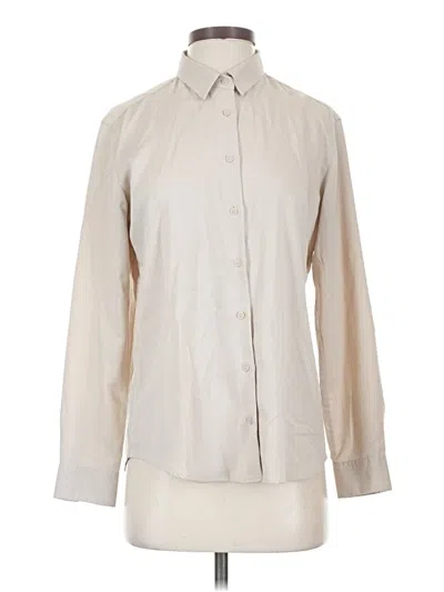Pre-owned Uniqlo Long Sleeve Blouse In Ivory