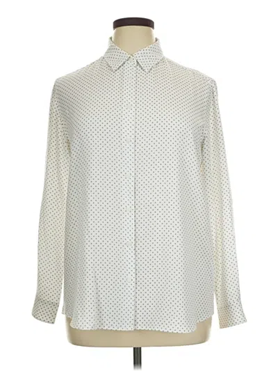 Pre-owned Uniqlo Long Sleeve Blouse In Ivory