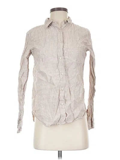 Pre-owned Uniqlo Long Sleeve Blouse In Ivory