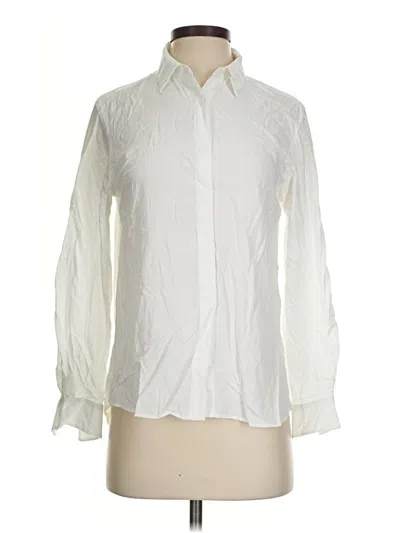 Pre-owned Uniqlo Long Sleeve Blouse In Ivory