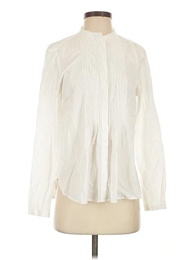 Pre-owned Uniqlo Long Sleeve Blouse In Ivory