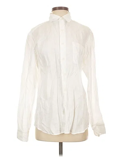 Pre-owned Uniqlo Long Sleeve Blouse In Ivory