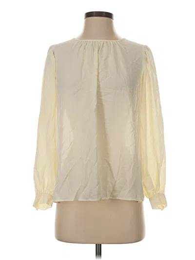 Pre-owned Uniqlo Long Sleeve Blouse In Ivory