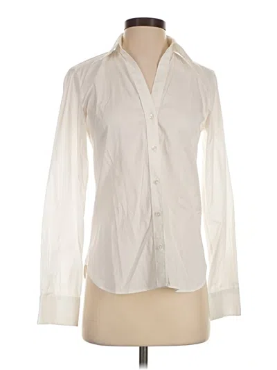 Pre-owned Uniqlo Long Sleeve Blouse In Ivory