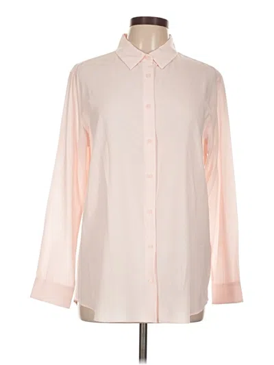 Pre-owned Uniqlo Long Sleeve Blouse In Pink