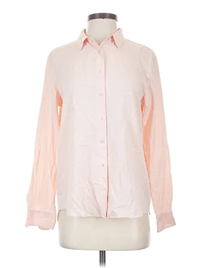 Pre-owned Uniqlo Long Sleeve Blouse In Pink