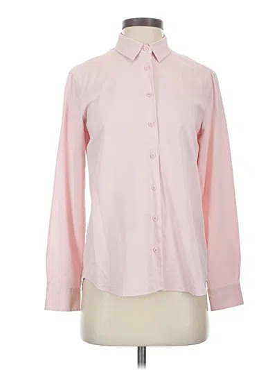 Pre-owned Uniqlo Long Sleeve Blouse In Pink