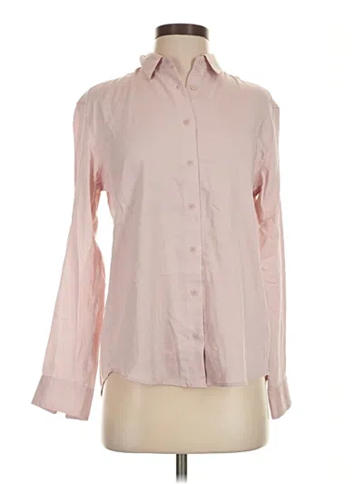 Pre-owned Uniqlo Long Sleeve Blouse In Pink