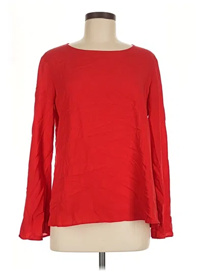 Pre-owned Uniqlo Long Sleeve Blouse In Red